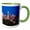 Green/White, variant on 3drose, Usa, Washington State, Seattle, Seattle Skyline at Dusk, 11oz Two-tone Black Mug
