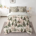 thumbnail image 3 of Feelyou Girly Green Tree Twin Bedding Sets 7-Piece, Rustic Winter Snowflake Bedding Comforter Set, Merry Christmas Theme Reversible Sheet Sets, Ultra Soft Home Decor, 3 of 8