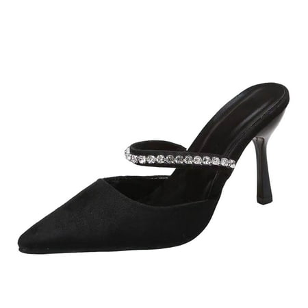 

KI-8jcuD Arch Support Flip Flops Ladies Fashion Solid Color Suede Pointed Rhinestone Thin High Heels Sandals Sandals For Women Cute Summer Shoes For Women Sandals Comfort Slide Sandals For Women Wom