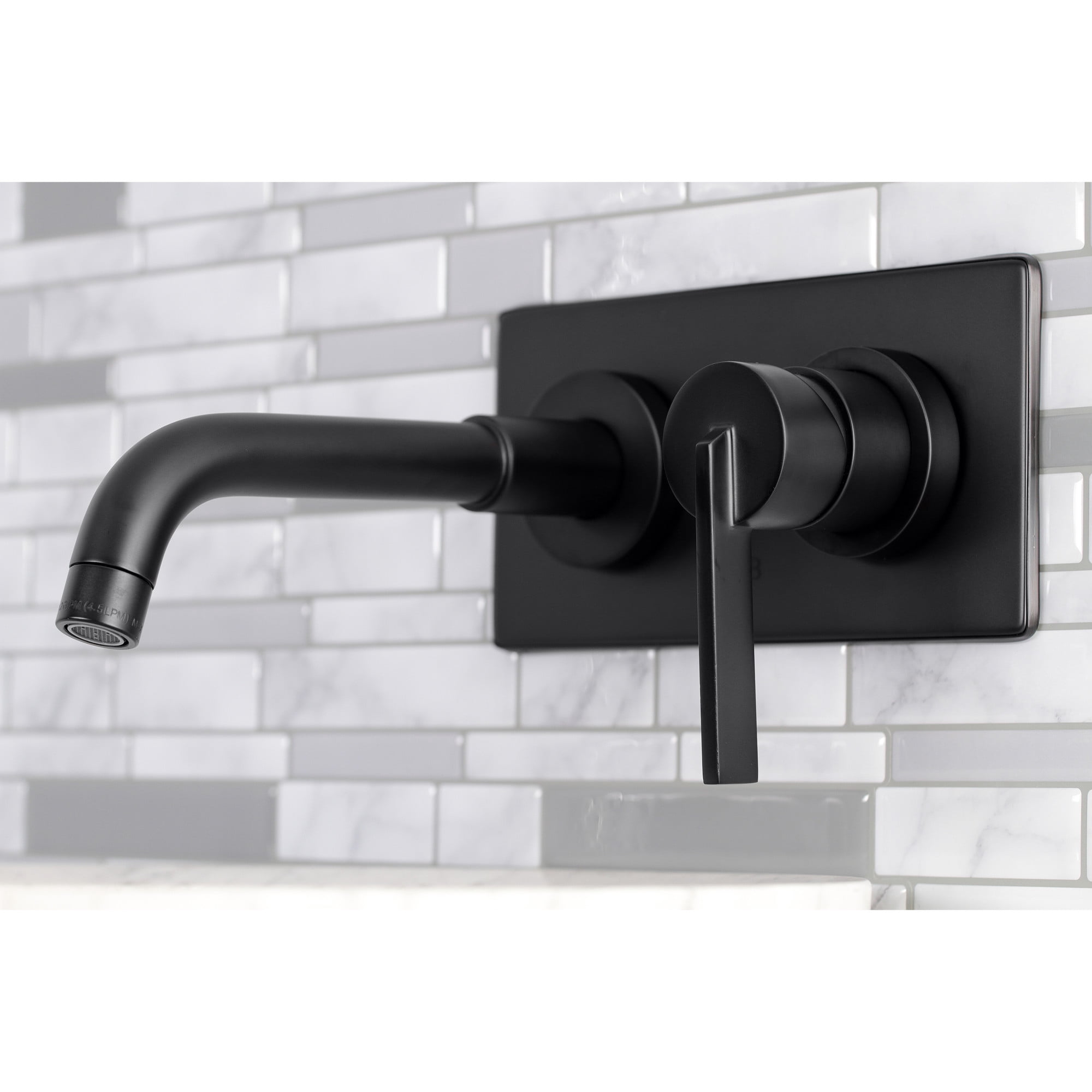 Kingston Brass KS8110CTL Continental Single-Handle Wall Mount Bathroom Faucet, Matte Black