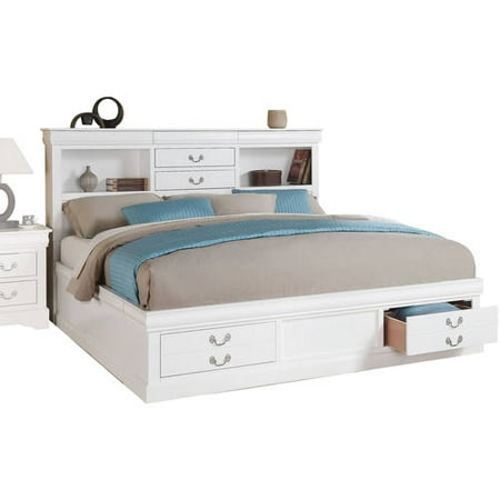 Acme Louis Philippe III Queen Bed with Storage, White - mediakits.theygsgroup.com