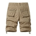 thumbnail image 4 of HCNTES Mens Shorts Cargo Elastic Waist Bermuda Shorts Summer Casual Loose Fit Multi Pockets Outdoor Jogger Short Cargos(Khaki,M), 4 of 4