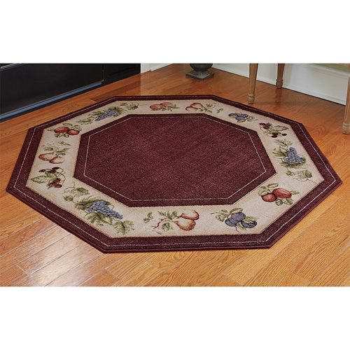 Fresh Fruit Rug CollectionOctagonBurgundy