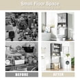thumbnail image 3 of Baztin Over the Toilet Storage, Over The Toilet Storage Cabinet with Barn Doors Above Toilet Storage Organizer Rack Spacesaver Cabinet Behind Toilet Bathroom - Gray, 3 of 9