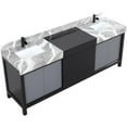 thumbnail image 3 of Lexora Home Zilara 84" Double Marble Top Bathroom Vanity with Black Faucet, 3 of 15