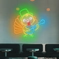 thumbnail image 2 of Craftnamesign Turkey Play Guitar Neon Light, Music Studio LED Sign, Thanksgiving Wall Art, 2 of 5