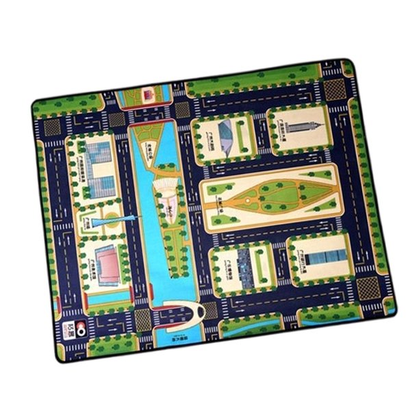 Alfombra de juego para niños con diseño de coche de carretera, 140 x 110 cm, , para dormitorio infantil, gruesa, antideslizante, lavable Estilo D
