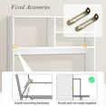 thumbnail image 3 of TY Arts & Culture 38in Desktop Bookshelf Wood Desk Hutch Organizer with 4 Shelves White, 3 of 8