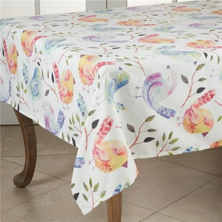 

SARO 55 in. Square Flock of Birds Design Tablecloth