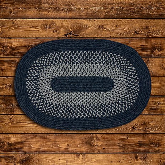 Colonial Mills Rug MD24R084X108 7 x 9 ft. Madison Braided Rug Navy