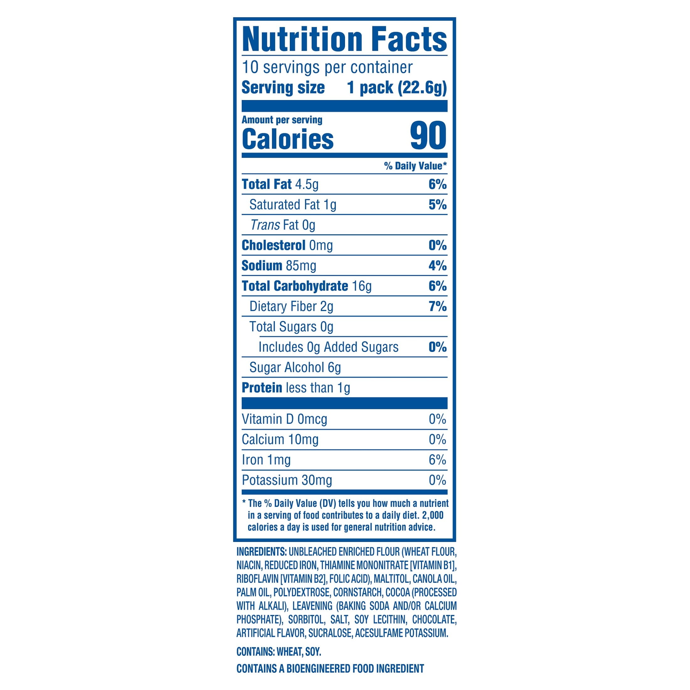(2 pack) OREO Zero Sugar Chocolate Sandwich Cookies, 10 Snack Packs (2 Cookies Per Pack)