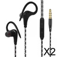 thumbnail image 1 of Auriculares deportivos con cable CUTICAT con conector de 3,5 mm y gancho para colocar sobre la oreja color negro 2 piezas, 1 of 7