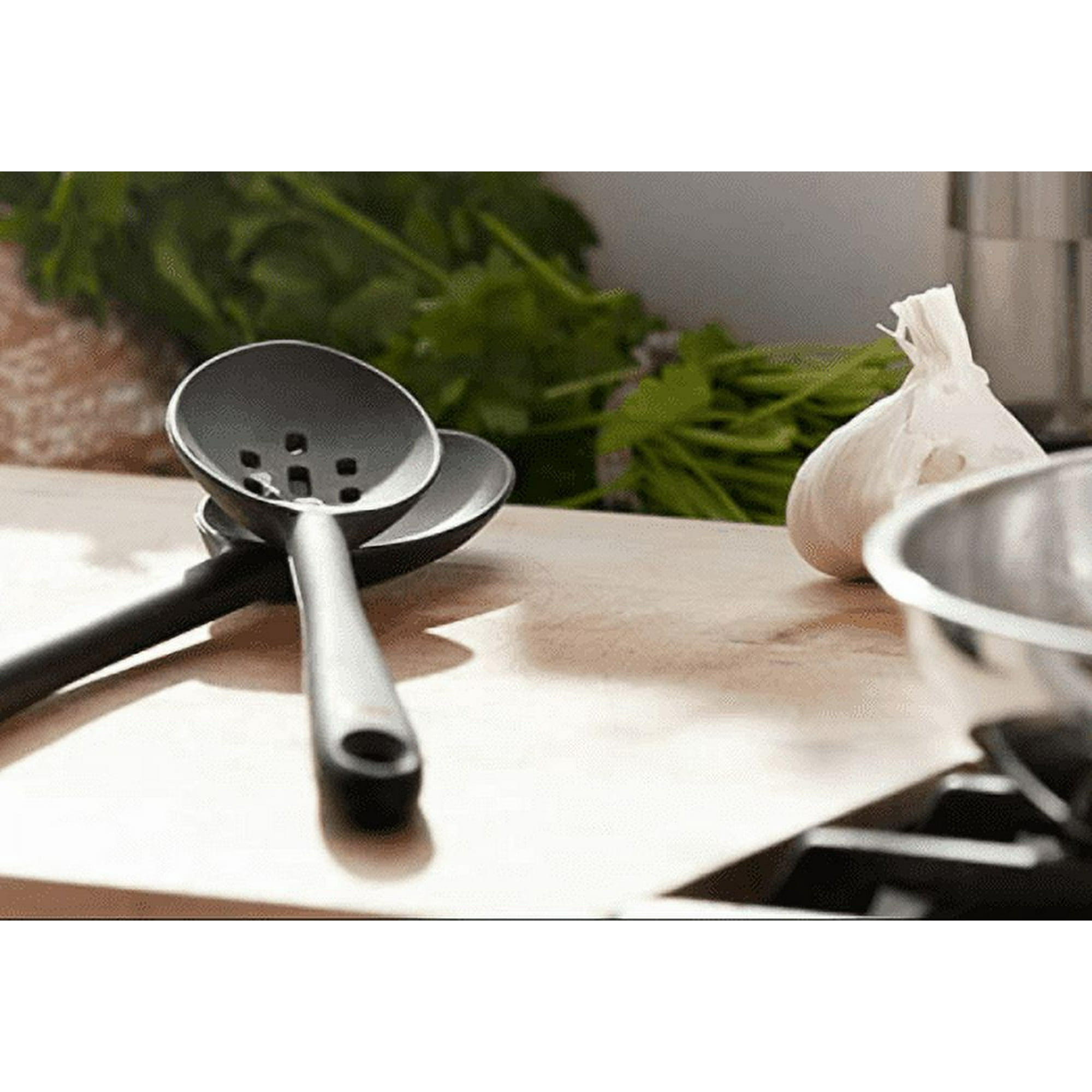 Ustensile Silicone 480°F 2 Cuillères En Silicone De Service - Résistantes à La Chaleur (480°F) - Pour Cuisine Et Service - Noir Et Rouge Ustensile Silicone Antiadhésif