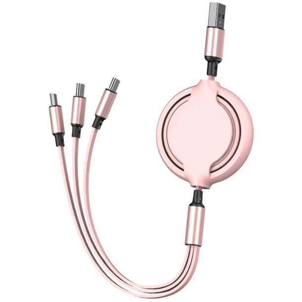 Cable De Carga Retráctil 3 En 1 Compatible Con Ios Cable Micro Usb Tipo C Cable De Sincronización De Datos De Carga Rápida Eigraketly EL017844-02