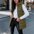 thumbnail image 2 of Cmfcve Womens Plus Size Full Zip Puffer Vest Long Hooded Sleeveless Padded Jacket Fall Winter Casual Quilted Warm Outerwear, 2 of 9