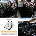 thumbnail image 3 of Yuyamidu Cherry Blossom Car Seat Cover Set of 15 Pink Steering Wheel Cover Seat Belt Strap Cover Trash Cans Rear View Mirror Cover Cup Coaster Keychain Air Vent Storage Bag Universal Fit, 3 of 7