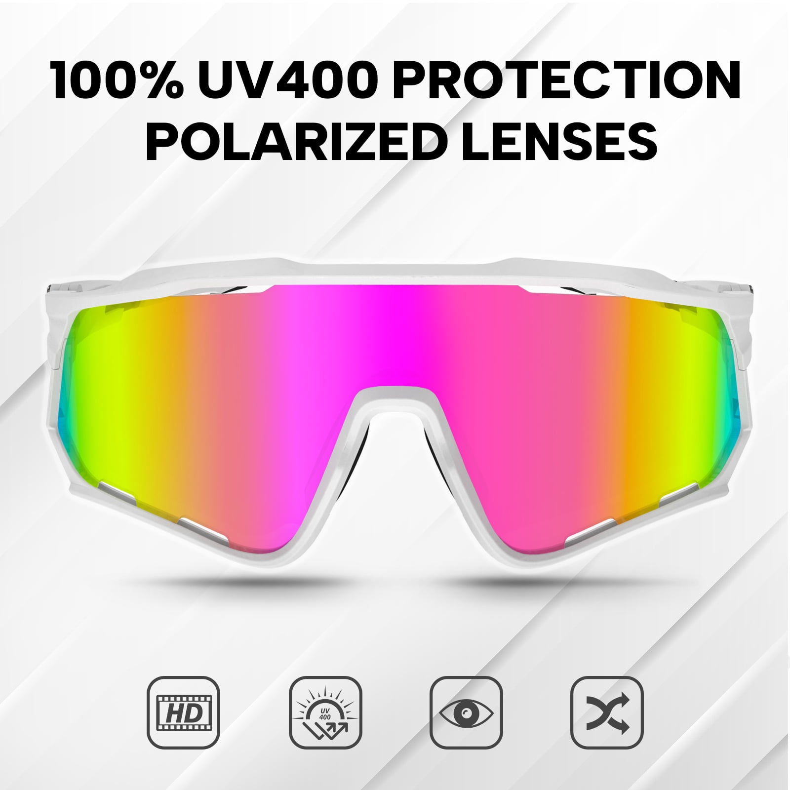BUCKLOS Polarized Sunglasses Cycling UV400 Protection,TR90 Sports Goggles for Men Women,Running Baseball Golf Outdoor