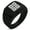Black, variant on Stainless Steel Kyogoku Samurai Crest Geometric Pattern Step-Down Biker Style Polished Ring