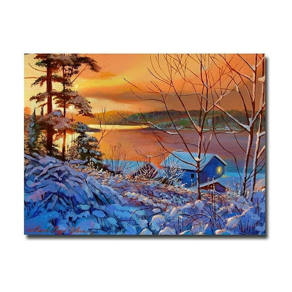 Trademark Art "Winter Day Begins" Canvas Wall Art by David Lloyd Glover