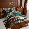 thumbnail image 2 of Erosebridal Adults Western Cowboys 7-Piece Twin Bedding Sets,Country Theme Bohemian Exotic Style Bedding Comforter Set For Men Boys,Reversible Black, 2 of 7