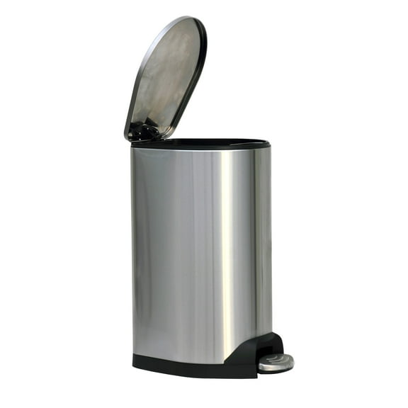8 Gallon / 30 Liter Brushed Stainless Steel Silver Color Step on Trash Can