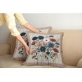 thumbnail image 2 of Ambesonne Rustic Throw Pillow Cover 2 Pack, Modern Botanical Wild Floral, 24", Warm Taupe Dark Blue Ruby, 2 of 7