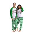 thumbnail image 1 of Pijama a juego de manga larga para hombre y mujer, conjunto de ropa de Navidad, traje de casa con rayas verdes y Rojas, 1 of 4