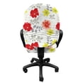 thumbnail image 3 of Spring Office Chair Slipcover, Beauty of Summer Blossoms Flowering Meadow Petals Fragrance Foliage, Protective Stretch Decorative Fabric Cover, Standard Size, Red Yellow Green and Grey, by Ambesonne, 3 of 5