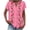 Pink Tops, variant on YUGYXL Button Down Shirts for Women Cap Sleeve Floral Printed Tops V Neck Henley Blouse Business Casual Outfits for Daily Pink Tops XXL