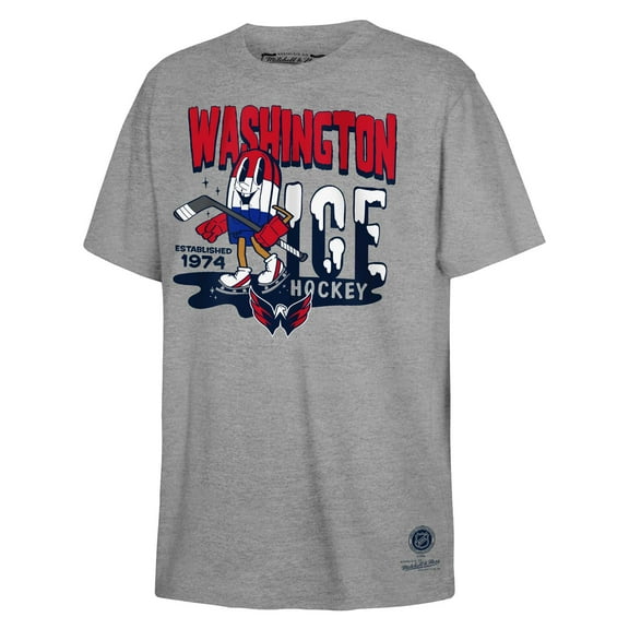 Youth Mitchell & Ness Gray Washington Capitals Ice Hockey T-Shirt