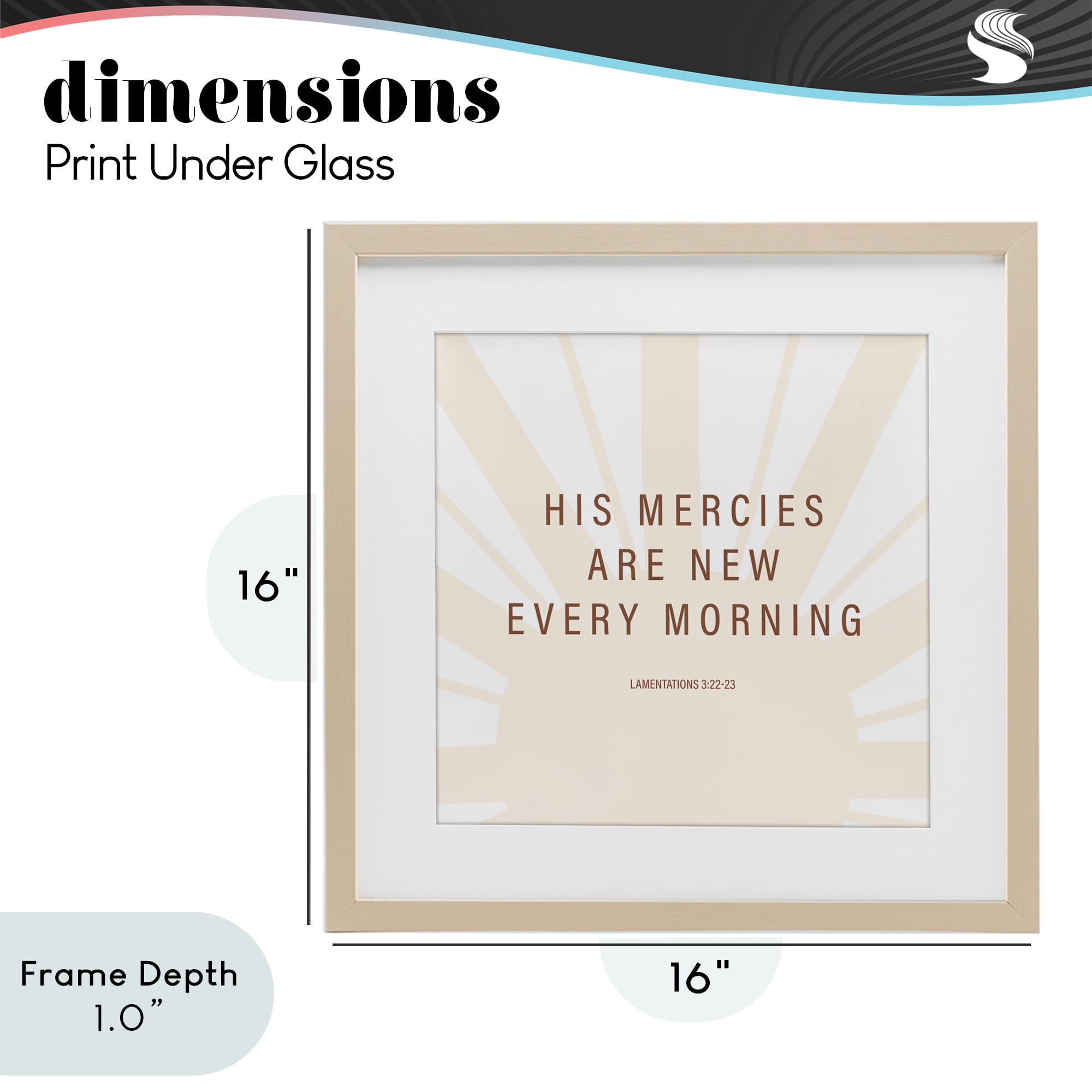 Stupell Industries His Mercies Are New Birch Framed Print Under Glass, design by SD Graphics Studio