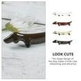 thumbnail image 3 of 4 Pcs Japanese Style Cartoon Dachshund Dog Ceramic Chopstick Holder Rest Decor Flatware Dinning Table Pottery Stand, 3 of 6