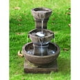 thumbnail image 3 of Outdoor Waterfall Fountain, 16" H 3-Tier Home Water Fountain w/LED Light, Soothing and Relaxing Indoor/Outdoor Fountain for Garden & Patio, 3 of 5