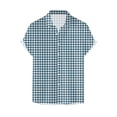 thumbnail image 3 of YANGXINX Men's Short Sleeve Dress Shirts 2026 Summer Casual Checkered Button Down Stand Collar Tops Slim Fit Fashion Business Work Outfits, 3 of 3