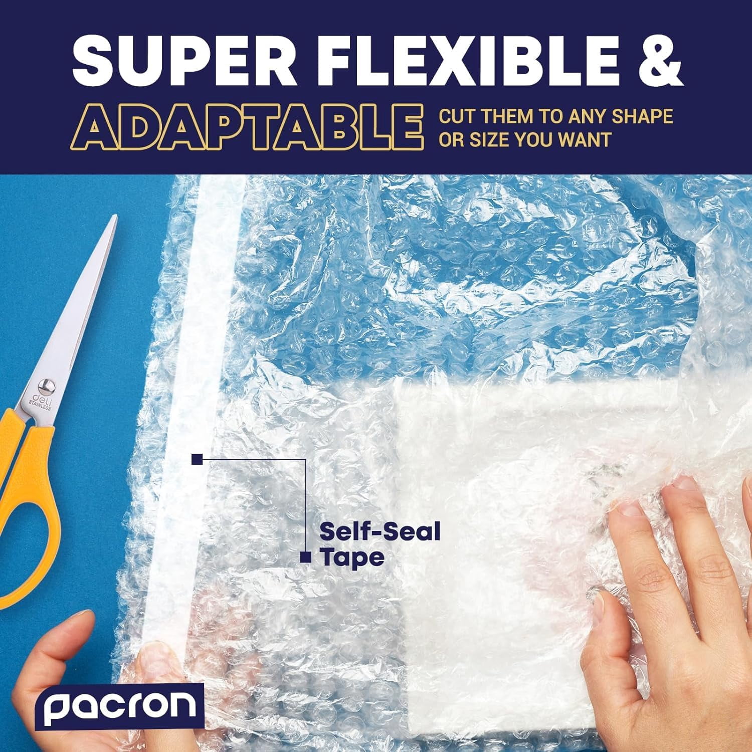 Pacron Bubble Wrap Sheets 12x12, 75-Count - Eco-Friendly Wrap for Shipping Fragile Items