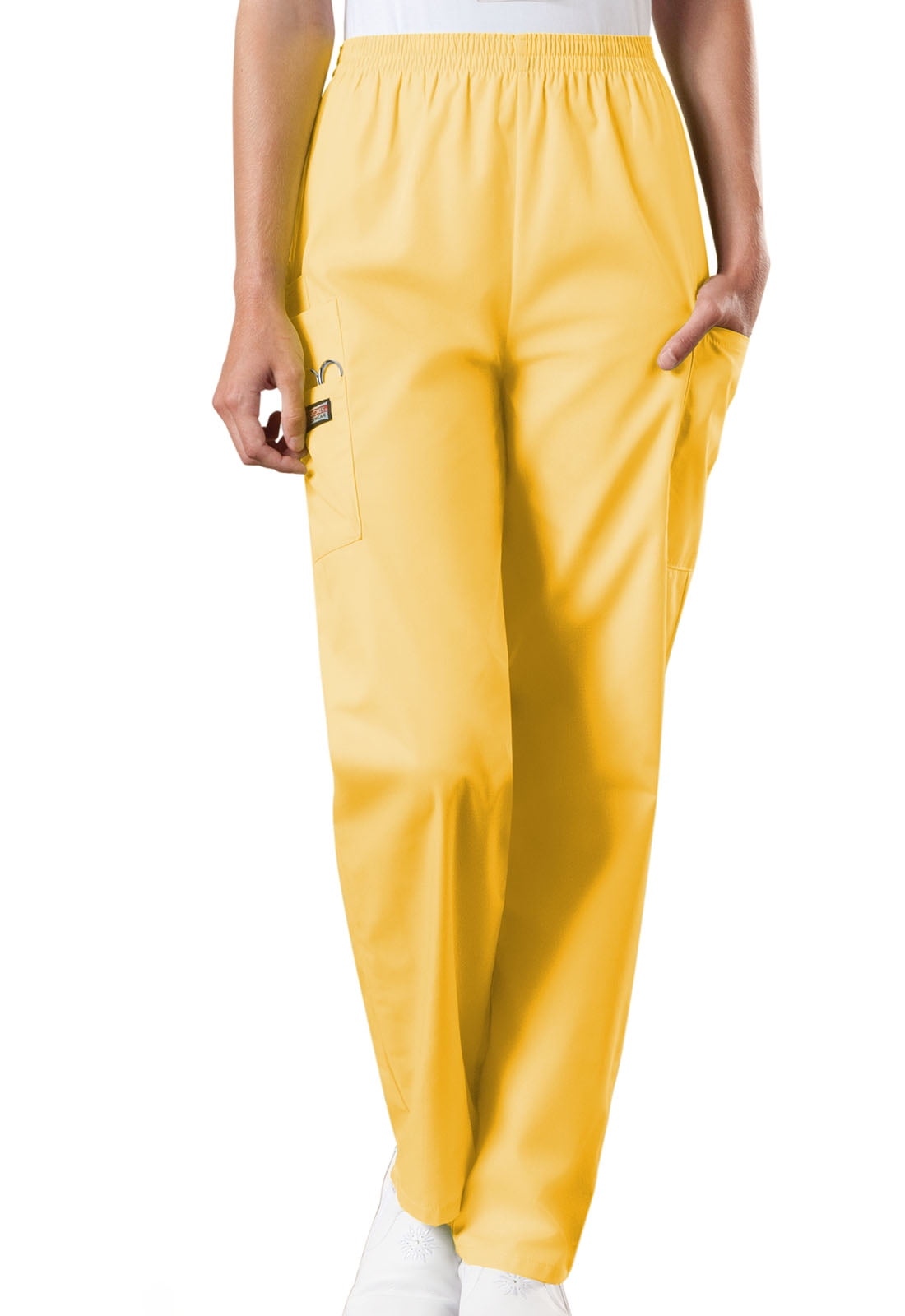 Cherokee Workwear Women Scrubs Pant, Natural Rise Tapered PullOn Cargo