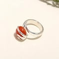 thumbnail image 2 of 925 Sterling Silver Adjustable Carnelian Statement Ring – Unique Handmade Designer Jewelry for Women, 2 of 2