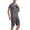 Dark Gray, variant on CHUOU Men's Pajama Set Lightweight Quick Drying Short Sleeved V Neck Shirt And Shorts Soft And Comfortable Sleeping Set Style Three