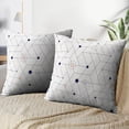 thumbnail image 4 of LALILO Throw Pillow Covers Geometric Grid With Hexagonal And Triangular Cushion Cover 18" x 18", 2 Pack, 4 of 6