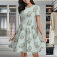 thumbnail image 2 of Dreamcatcher Feather Pattern Design Women's Classic Swing Skater Dress Casual Work Party Cocktail Dresses, 2 of 6