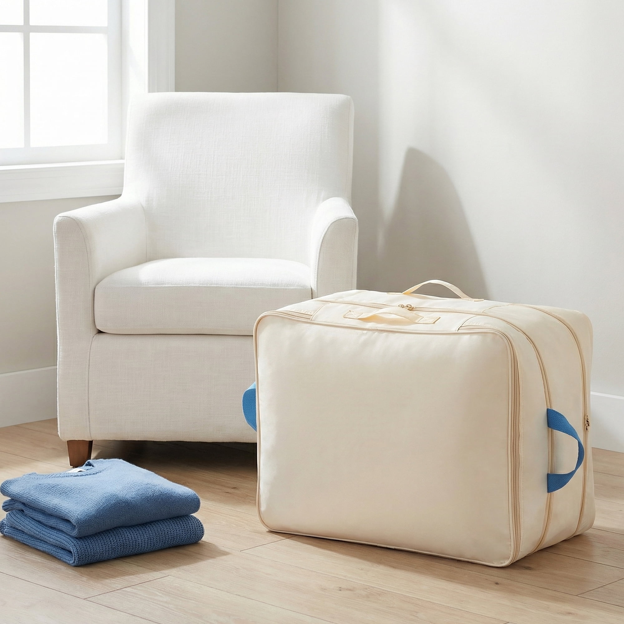 Unique Bargains Clothes Storage Bags for Organizing Bedroom White 19.7"x15.7"x11.8"