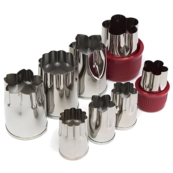 ACDANC 8 Pcs Flower Shape Stainless Steel Cookie & Vegetable & Fruit Cutters Shapes Sets,Biscuit Cookie Cutter Mold Slicer,Sandwich Cutters for Kids Baking