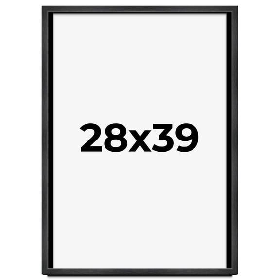 28x39 Frame Black Charcoal Grey Wood Textured Picture Frame | 0.75 Inch Moulding Width | Gunmetal