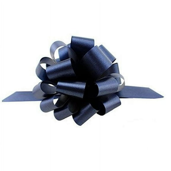 Navy Blue Decorative Gift Pull Bows - 5" Wide, Set of 10, Easter, Memorial Day, Police Support, 4th of July, Christmas, Veteran's Day