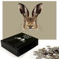 thumbnail image 3 of Ambesonne Bunny Jigsaw Puzzle, Face of a Wild Hare Realistic, Heirloom-Quality Fun Activity for Family Durable Cardboard, 1000 pcs, Sepia Brown, 3 of 6