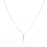 MOLLY BROWN LONDON Molly B London Child's Sterling Silver Faith Diamond Cross Necklace | Baby & Girls Jewelry | Baptism Jewelry