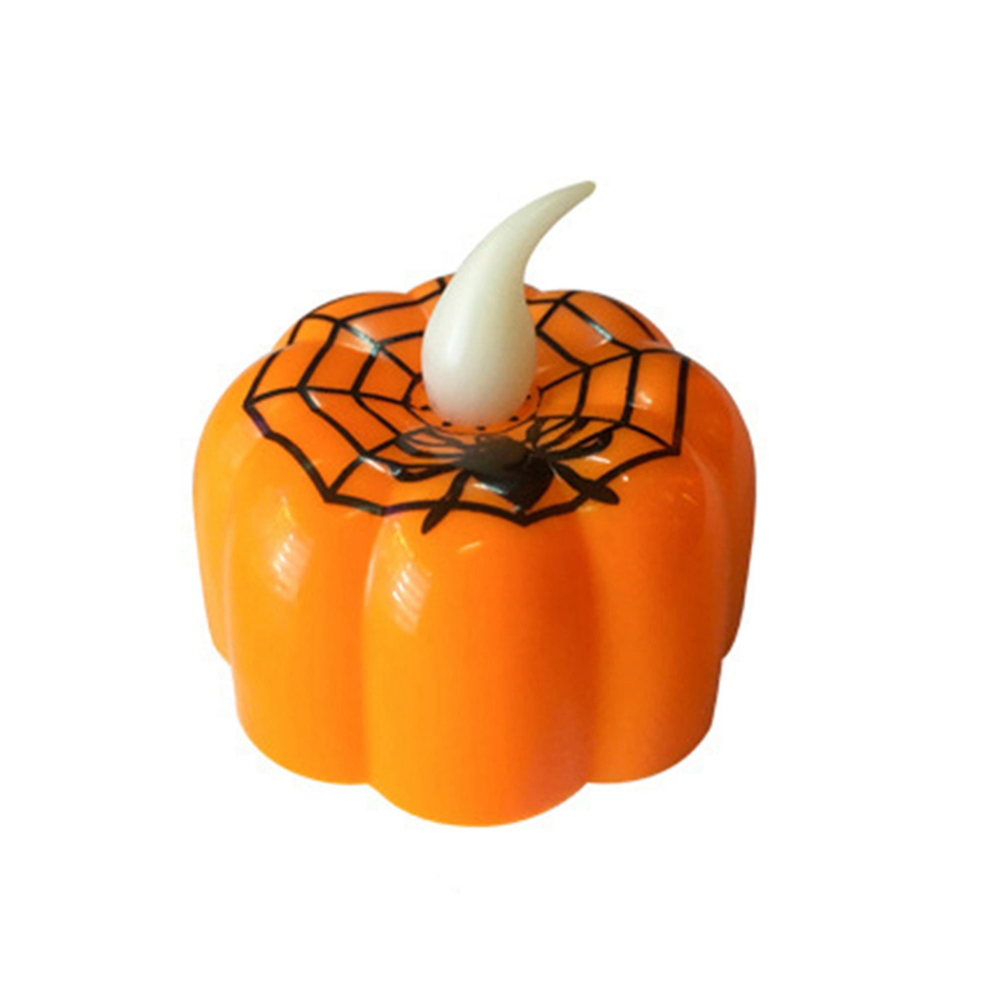 Sunisery 3D Halloween Flameless Candles Pumpkin Spider Battery Operated LED Tea Light Candles