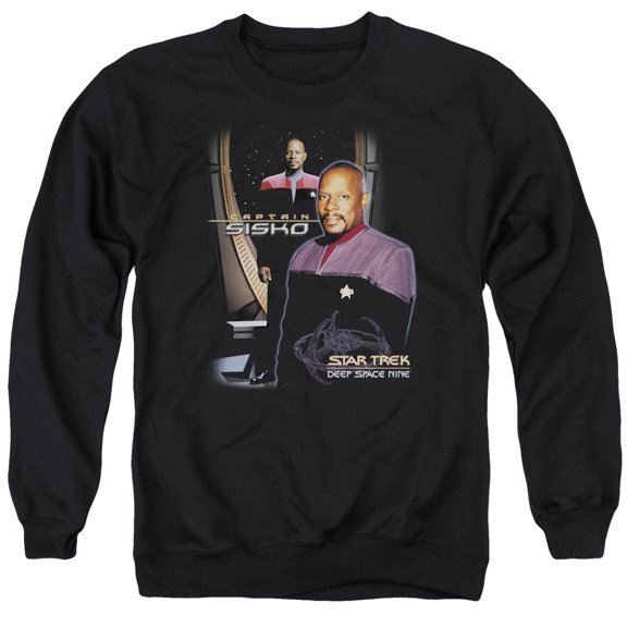 Star Trek Captain Sisko Adult Crewneck Sweatshirt Black