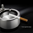 thumbnail image 2 of Cenicero 2 En 1 Con Encendedor - Plata Metálica - Cenicero De Acero Inoxidable Con Encendedor Integrado Y 3 Porta Cigarrillos,11 Feliz Sencillez, 2 of 5