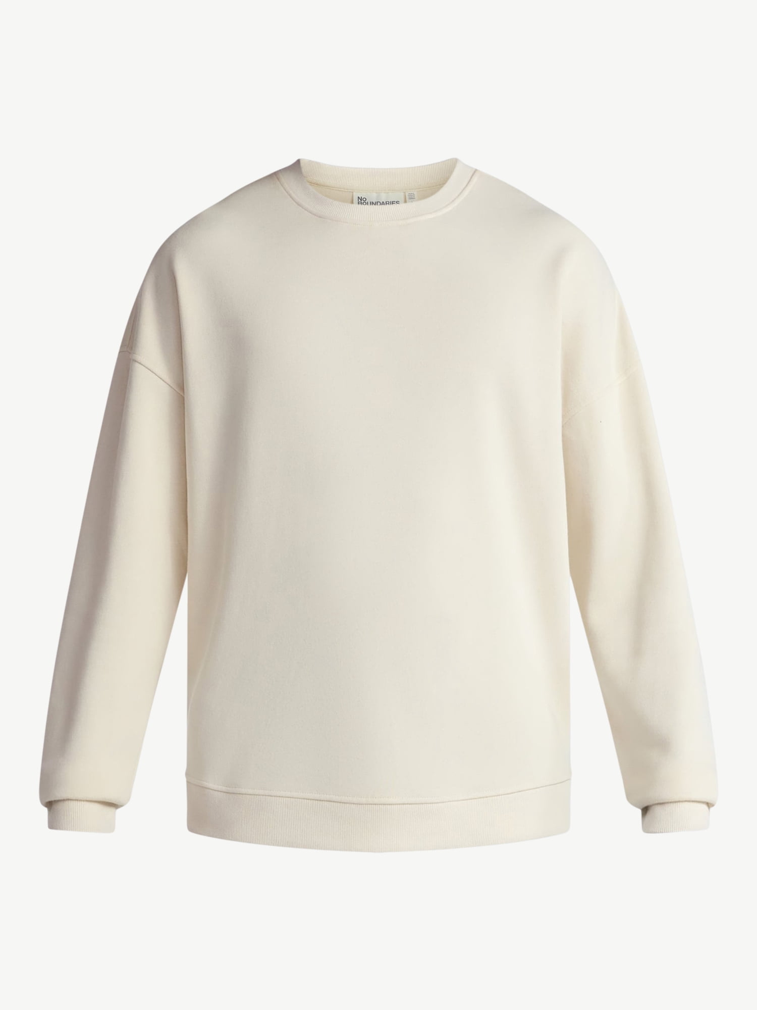 No Boundaries All Gender Fleece Crewneck Sweatshirt with Long Sleeves, Men's and Big Men’s